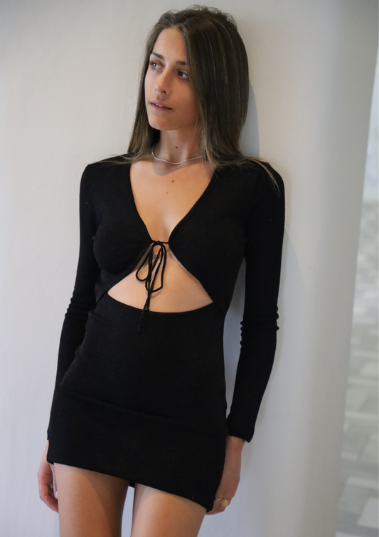 SPACE DRESS BLACK LUREX