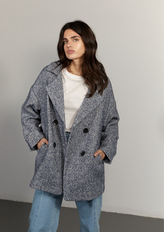 BRIGITTE COAT METAL BLUE