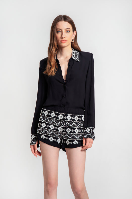 GRACE SHORTS IVORY BEADS